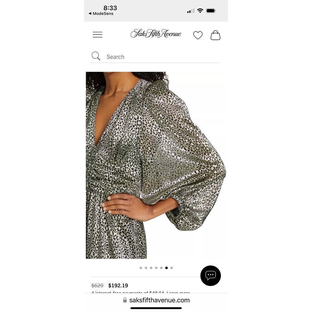 $620 Ba&sh Celie Metallic Leopard Maxi Dress Size XS - Picture 6 of 12